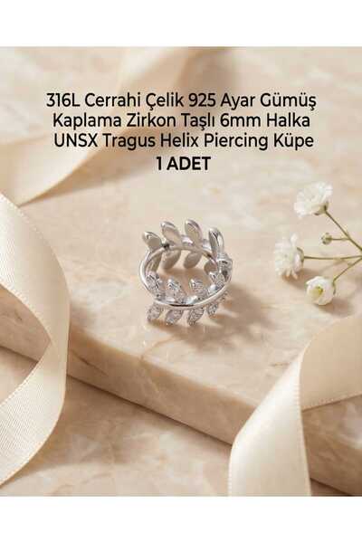 Lunexa 316L Cerrahi Çelik Gümüş Kaplama Kararmaz Alerji Yapmaz Zirkon Taş Fig...