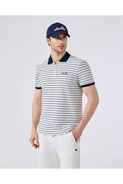 Ellesse Мъжка раирана бяла поло тениска 6Sm5020