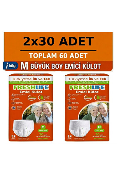 Freshlife Emici Külot Medium Beden Orta Boy Hasta Bezi 60 Adet 2x30 Paket