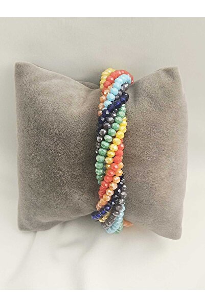 Symrna GÜMÜŞ KAPLAMA 7 RENK ÇAKRA BİLEKLİK 20 CM