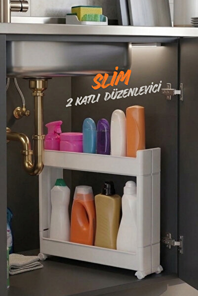 ego home 2 Katlı Düzenleyici Mutfak Rafı Banyo Rafı, Dolap Tezgah Altı Evye A...