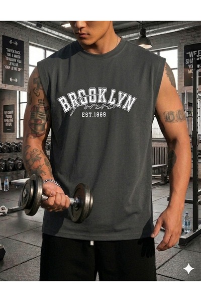BW Bravely Wear Brooklyn Forever Printed Men's Zero Sleeve Sportsman Sleevele...