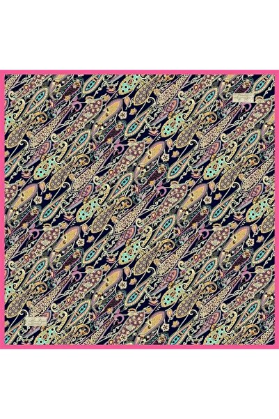 LA BOUTIQUE Sura İpek Eşarp Pembe Etnik Desen 2545 - 05