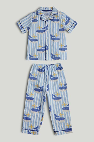 MOTHERCARE بيجامات منسوجة بنقش الحوت