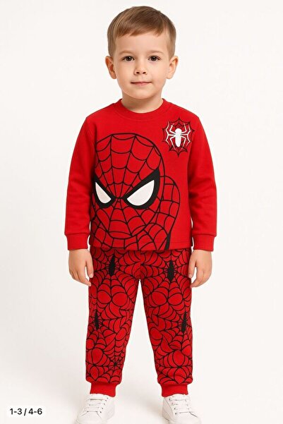Hümazade Kırmızı 2li Örümcek Adamlı Pijama takımı 4-6 Yaş