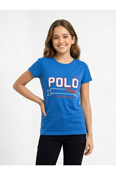 Polo Play By Styli تي شيرت للفتيات المراهقات برقبة دائرية وشعار جرافيك