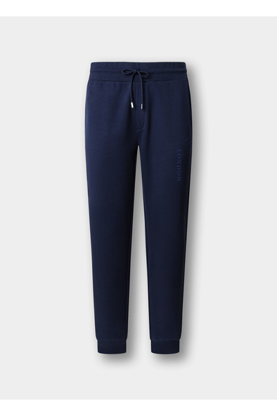 Hackett London Blue Cotton Blend Men Premium Joggers
