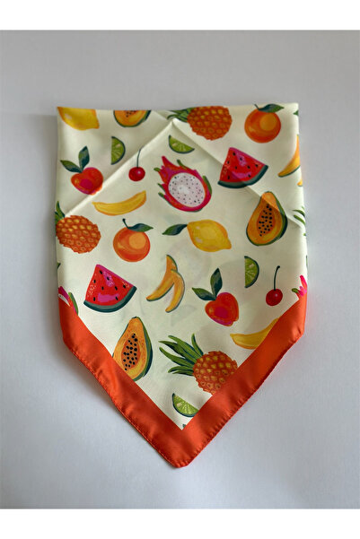 qemareh bag وشاح منقوش بالفواكه الاستوائية