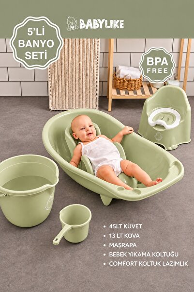 Babylike 5'li Bebek Seti- Küvet&lazımlık/yıkama Koltuğu&kova&maşrapa