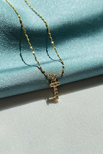 Berilya Aksesuar Zircon Stone Lettered Steel Necklace