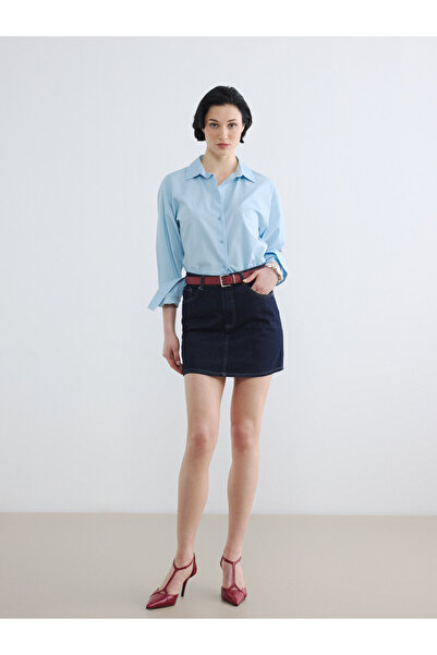 LC Waikiki Waist Belted Mini Jean Skirt