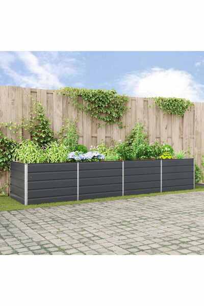 vidaxl Jardiniera Antracit 385 x 100 x 75 cm Otel Galvanizat