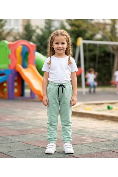 Uzunlar Tekstil 2 İplk Yazlık Unisex Kız-Erkek Çocuk Jogger Eşofman Altı