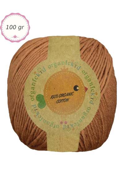OrganicKid Organik Pamuk Amigurumi Punch 100 gr El Örgü İpi 565 Taba Kahve (S...