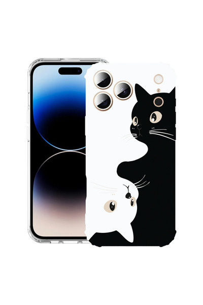 bestcase Αντικραδασμική Θήκη για Apple iPhone 17 Pro Max, Μαύρες & Λευκές Γάτ...