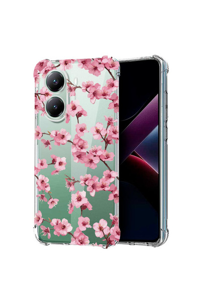 bestcase Husă Antișoc pentru Poco X7 Pro 5G, Florală - Cireș Roz Estetic, 198...