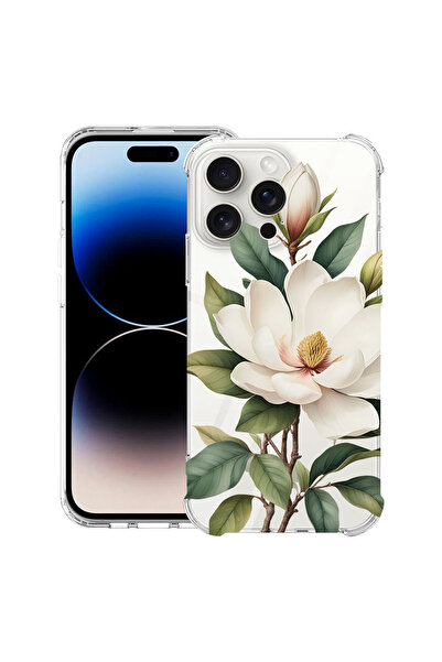 bestcase Husă Antișoc pentru Apple iPhone 15 Pro, Florală - Magnolie Albă, 19...