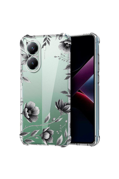 bestcase Αντικραδασμική Θήκη για Poco X7 Pro 5G, Μαύρο Φλοράλ, 1988230 AS 2035
