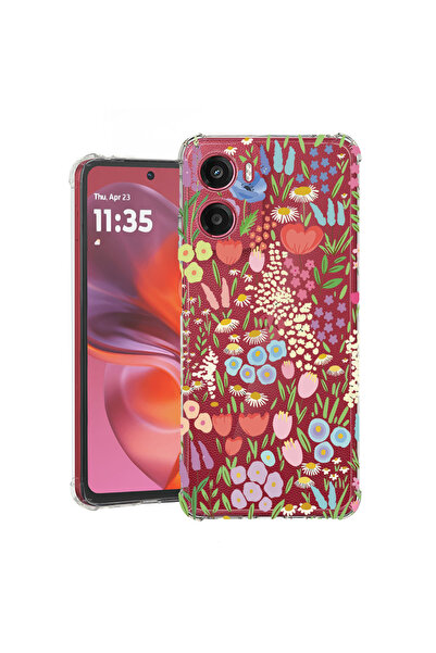 bestcase Противоударен калъф за Motorola Moto G06, Флорален - Цветни лалета, ...