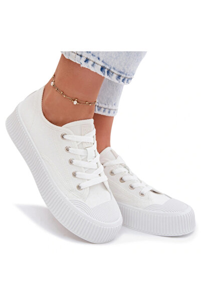 Big Star Shoes Adidași cu platformă pentru femei Big Star TT274269 Alb 37