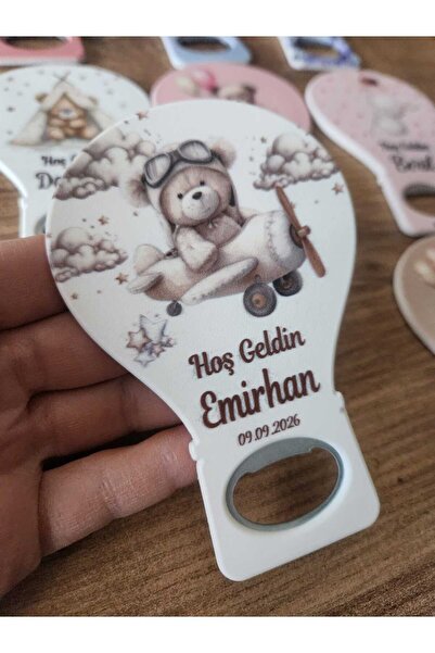 fırsatlar diyarı Ayıcık Tema Balon Açacak Magnet Yeni Doğan Bebek Mevlidi Doğ...