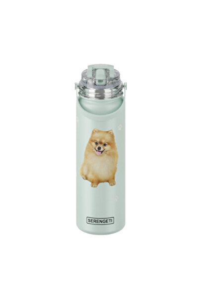 E&S Pets زجاجة ماء مطبوعة بتصميم كلب البوميرانيان، معزولة بجدار مزدوج مفرغ ال...