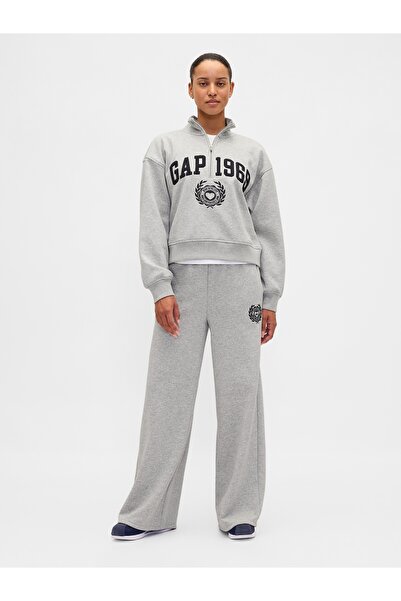 GAP Kadın Gri High Rise VintageSoft Heart Logo Baggy Eşofman Altı