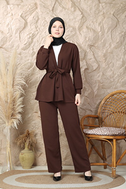 BAYLIN FASHION Kadın Volanlı Krep Takım