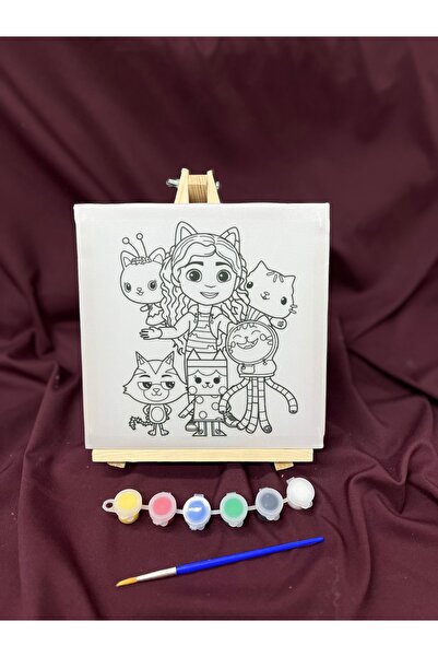 obelleatelier Gabby Tuval Boyama Seti 20x20 cm | 6 Renk Boya ve Fırça Dahil |...
