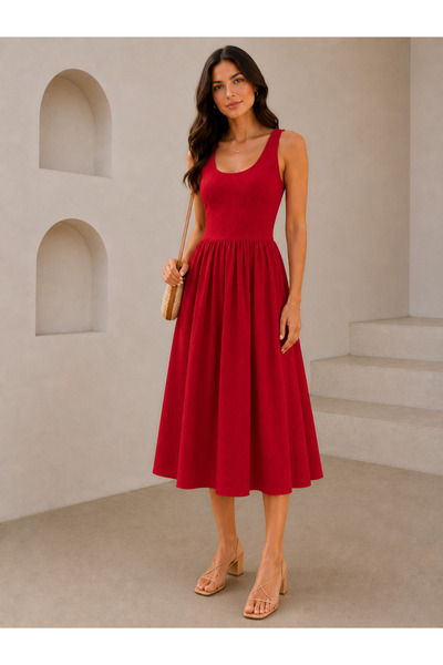 sachin and babi light blue dress Red Tank Dress | Eco-Friendly | Sustainable Women's Clothing main image 1