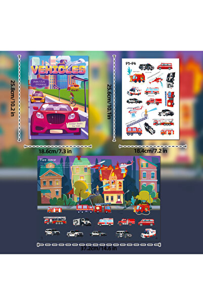 Choice كتاب ملصقات بتصميم سيارات T01041879: شاحنات وسيارات إطفاء لتدريب الترك...