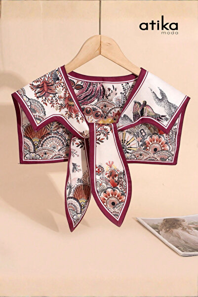 Atika Moda Sanatsal Stil Desenli Modern Omuz Şalı | Lüks Aksesuar