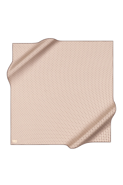 Pierre Cardin Beige 90X90 Silk Crepe Satin Scarf