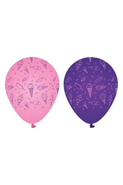 SHOPIENS Decorative Summer Party Balloons Pink Purple Ice Cream 30 cm - 10 pcs