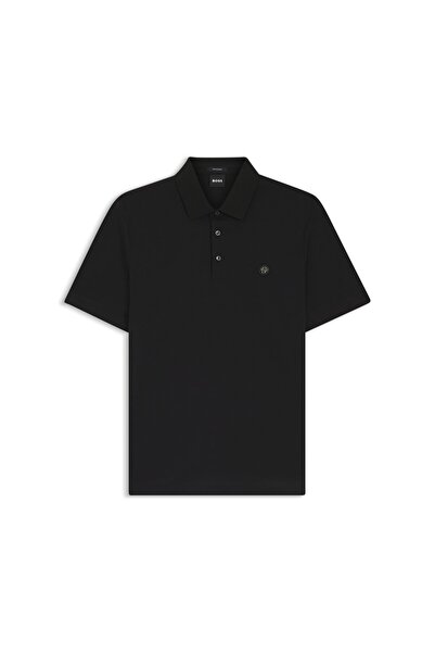 BOSS SİYAH LOGOLU ERKEK POLO T-SHIRT