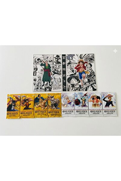 One Piece Card Game Booster 4 WHİTE+4 YELLOW Pack 4 Paket Trading Cards - 80 kart +ALBÜM