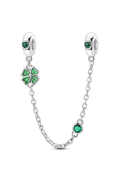 Fubena Green Clover Chain Dangle Charm