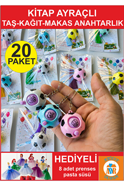 Atölye Doruk 20 ADET KARNE Hediyesi -Kitap Ayraçlı Taş-Kağıt-Makas Anahtarlık...