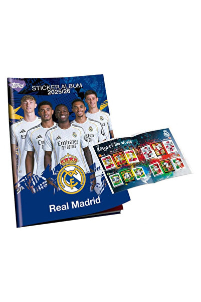 Topps Real Madrid 2025/2026 Album complet de autocolante – Set de 150 de auto...