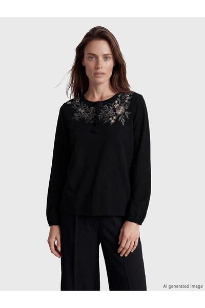 LC Waikiki Bluză cu guler legat și broderie florală (S6)