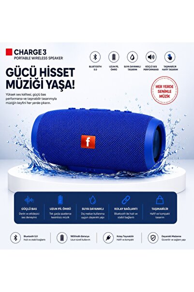Tastech Charge3 Bluetooth Hoparlör Usb ve Hafıza Kartı Girişli Fm Radyolu Şar...