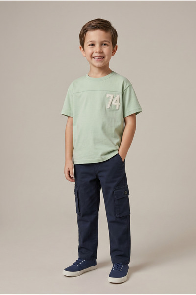 ETEN Toddler boys Drop shoulder T-shirt Short Sleeve, 2-3Y