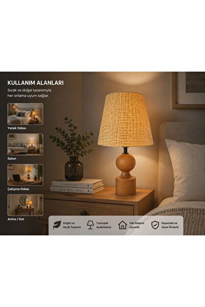Store VENSA HASIR DİFÜZÖRLÜ AHŞAP ABAJUR