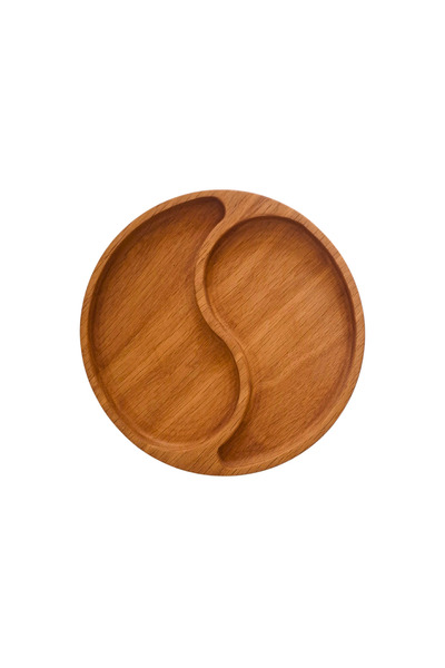 Rikkat Ahşap Nev & Nem 2-Compartment Solid Wood Presentation Plate - Board