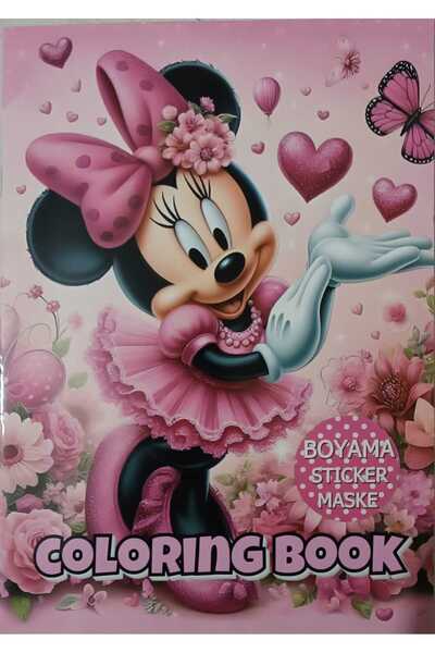 birikiyedi 3 ADET Minnie Mouse Boyama Kitabı Çocuklar İçin Eğlenceli Resim De...