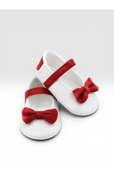 Che Sara Baby First Step Shoes Fabric Orthopedic Non-Slip Bottom Sole with Bow and Velcro Tape Zest Model
