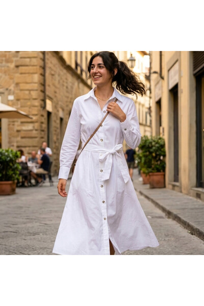 White Wise Rochie tip camasa casual
