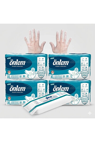 ÖNLEM Bel Bantli Xlarge 120 Pieces of Wipes and Gloves with a Gift