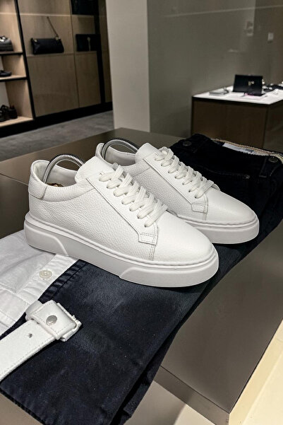 VİVA SHOES حذاء رياضي رجالي من الجلد الطبيعي بنعل إيفا
