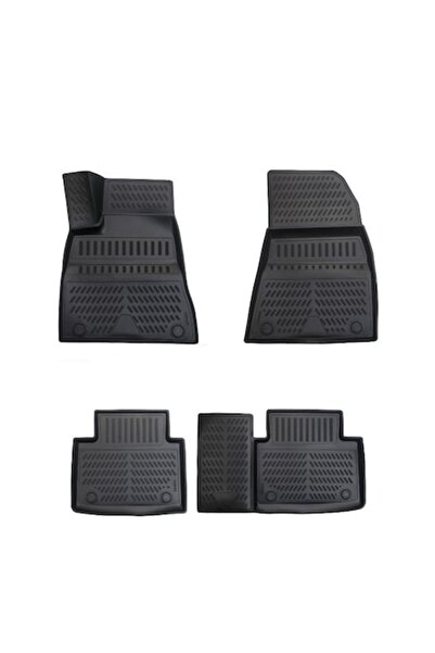 OEM Set de 4 covorașe auto din cauciuc tip tavă, compatibile cu Tesla Model 3...